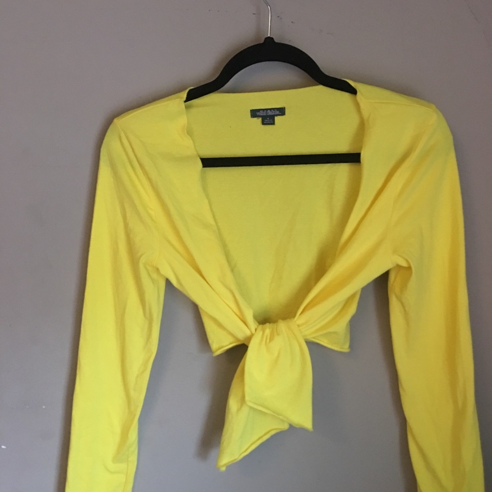 Long sleeve wild fable yellow croptop
